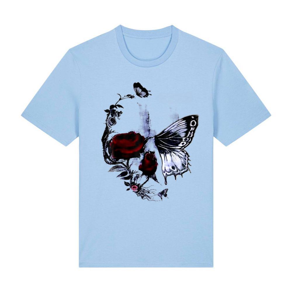 Skull Roses Butterfly Sugar Skull Flowers Butterfly Rose T-Shirt