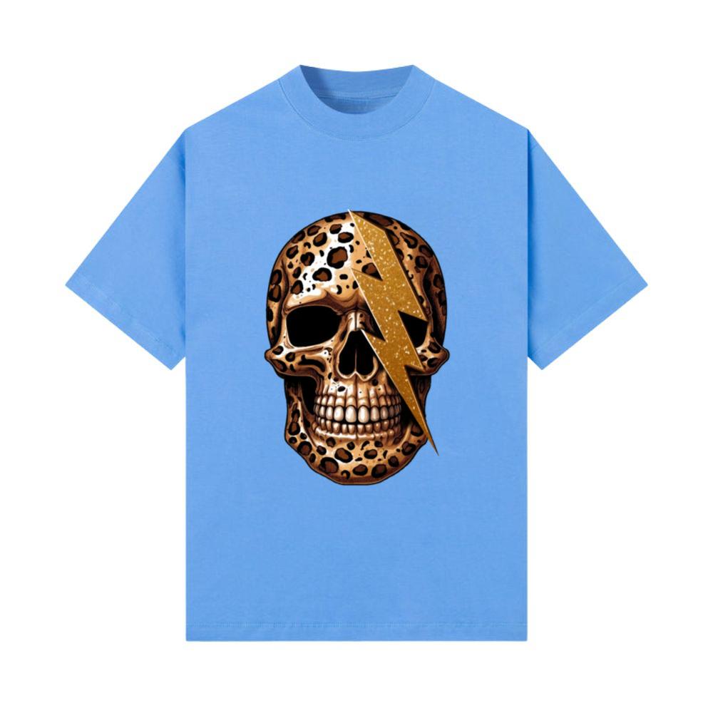 skull with leopard animal print T-Shirt