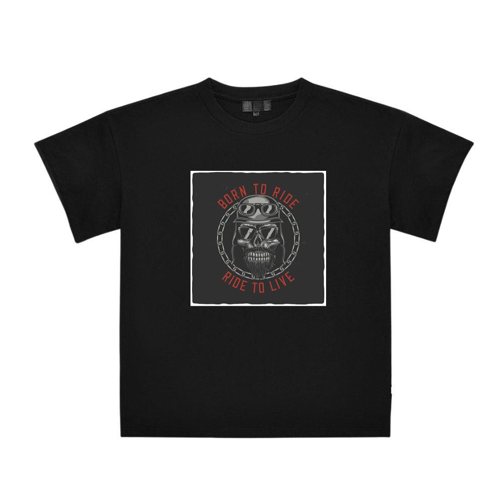Skull with Motorcycle Helmet and Beard T-Shirts