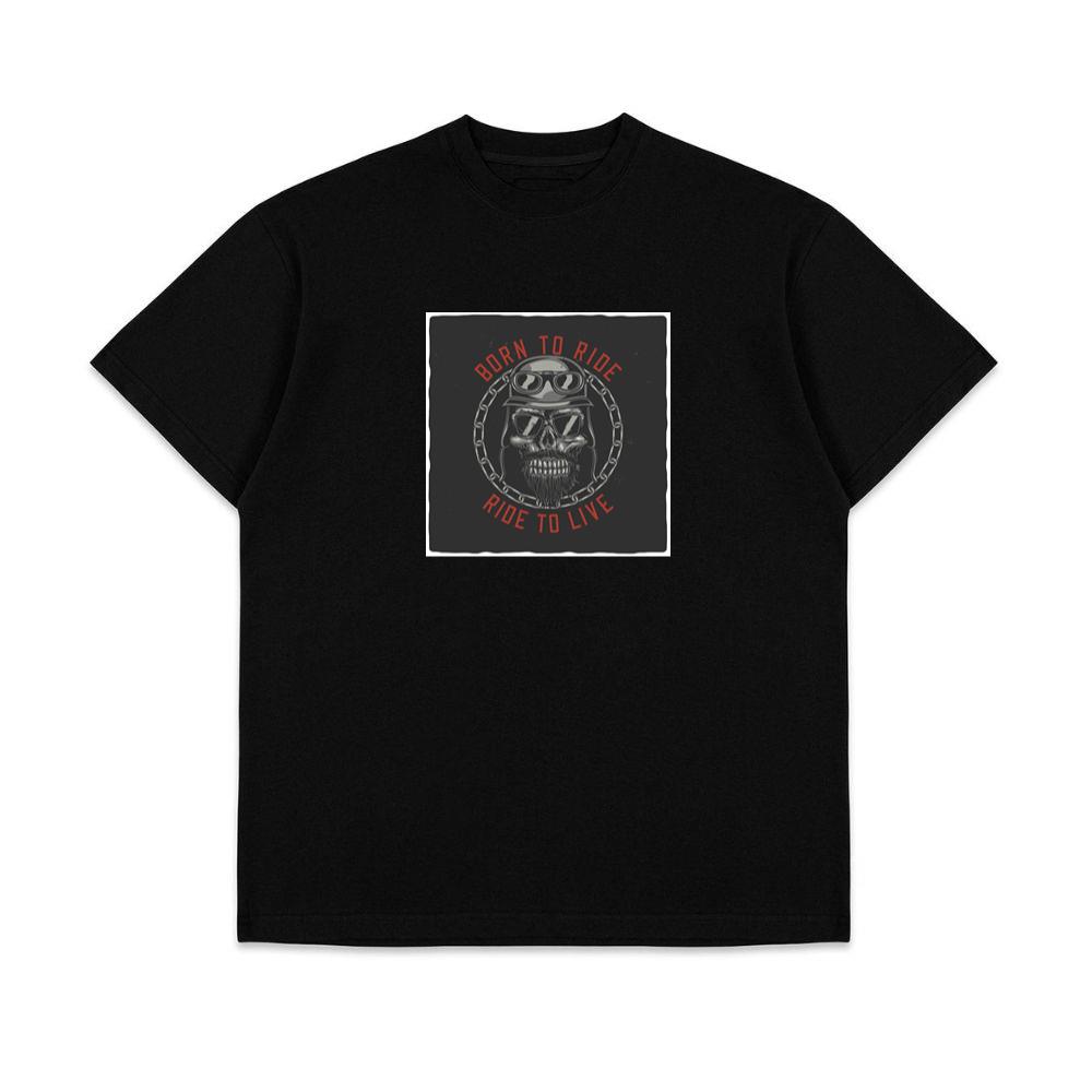 Skull with Motorcycle Helmet and Beard T-Shirts