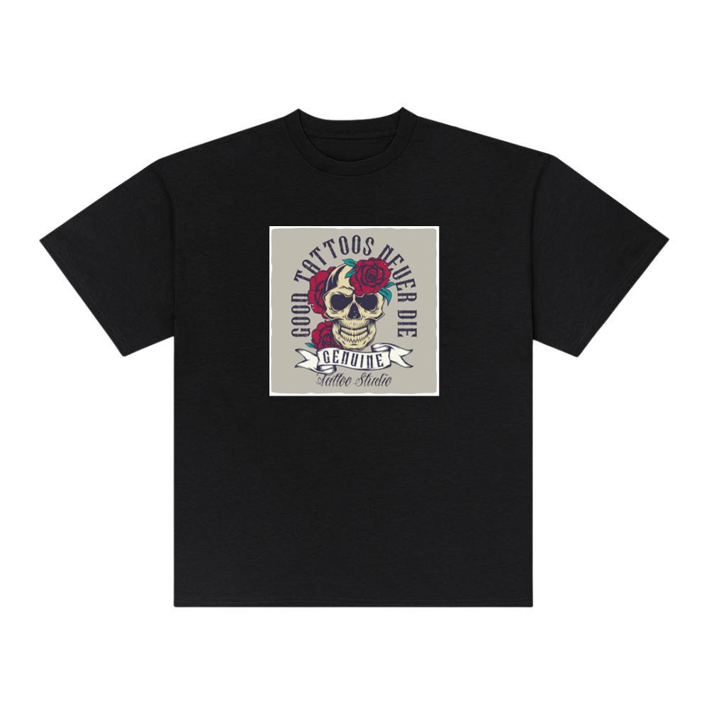 Skull with Rose Tattoo Design TShirts Koynze