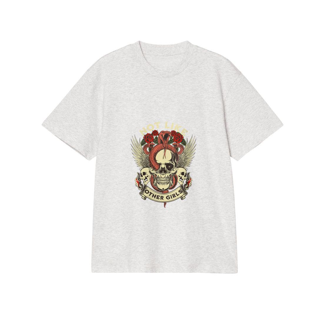Skull with Snake and Roses _Not Like Other Girls_ V-Neck T-Shirt
