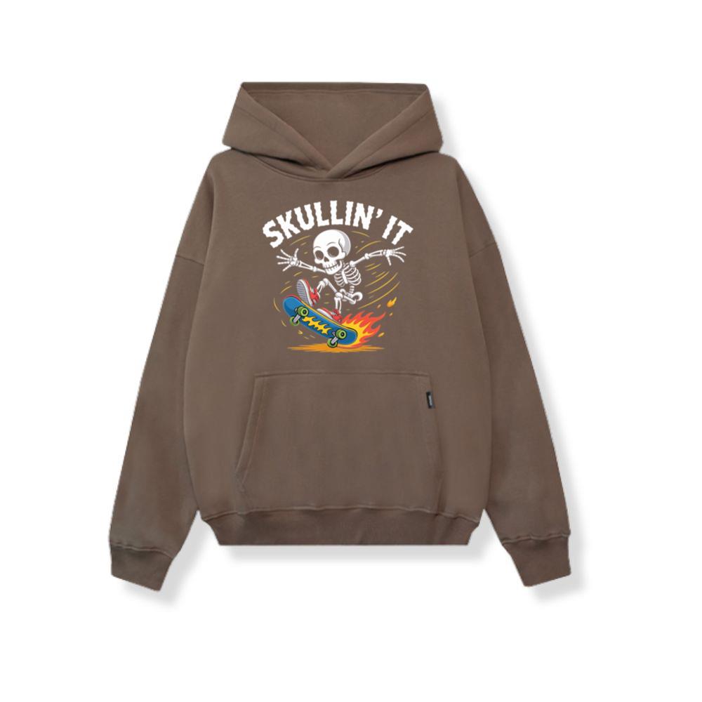 Skullin It Skeleton Skateboard Cartoon Graphic Hoodies 2