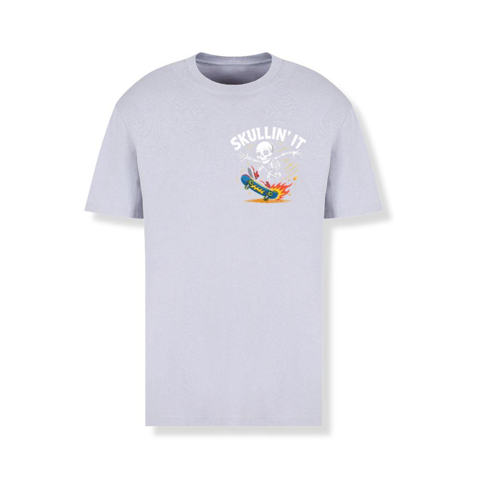 Skullin It Skeleton Skateboard Cartoon Graphic T-Shirts - Image 2