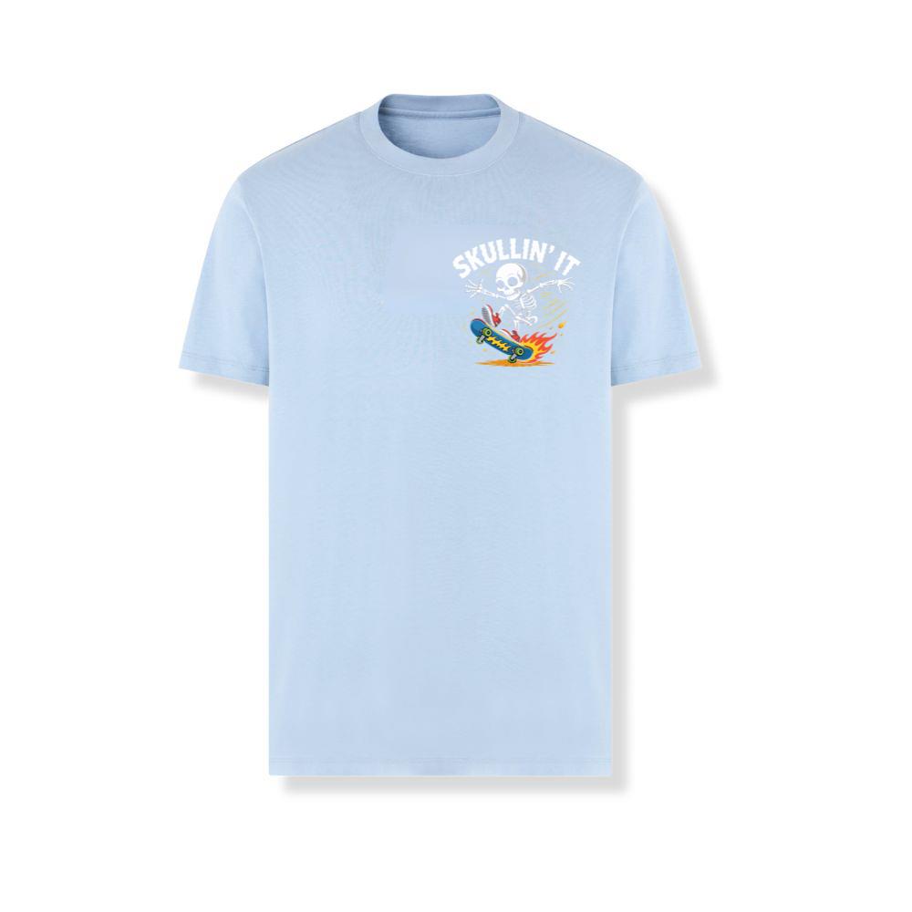 Skullin It Skeleton Skateboard Cartoon Graphic T-Shirts