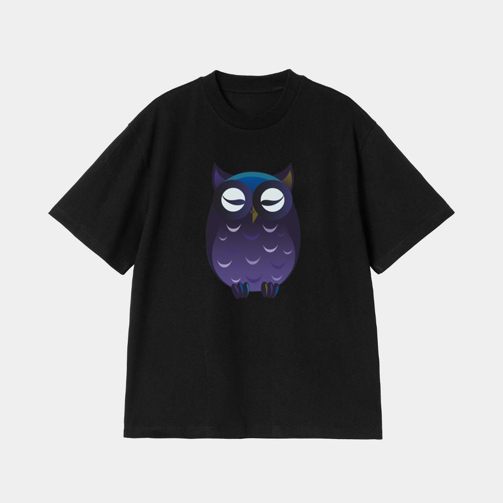 Sleepy Purple Owl T-Shirt