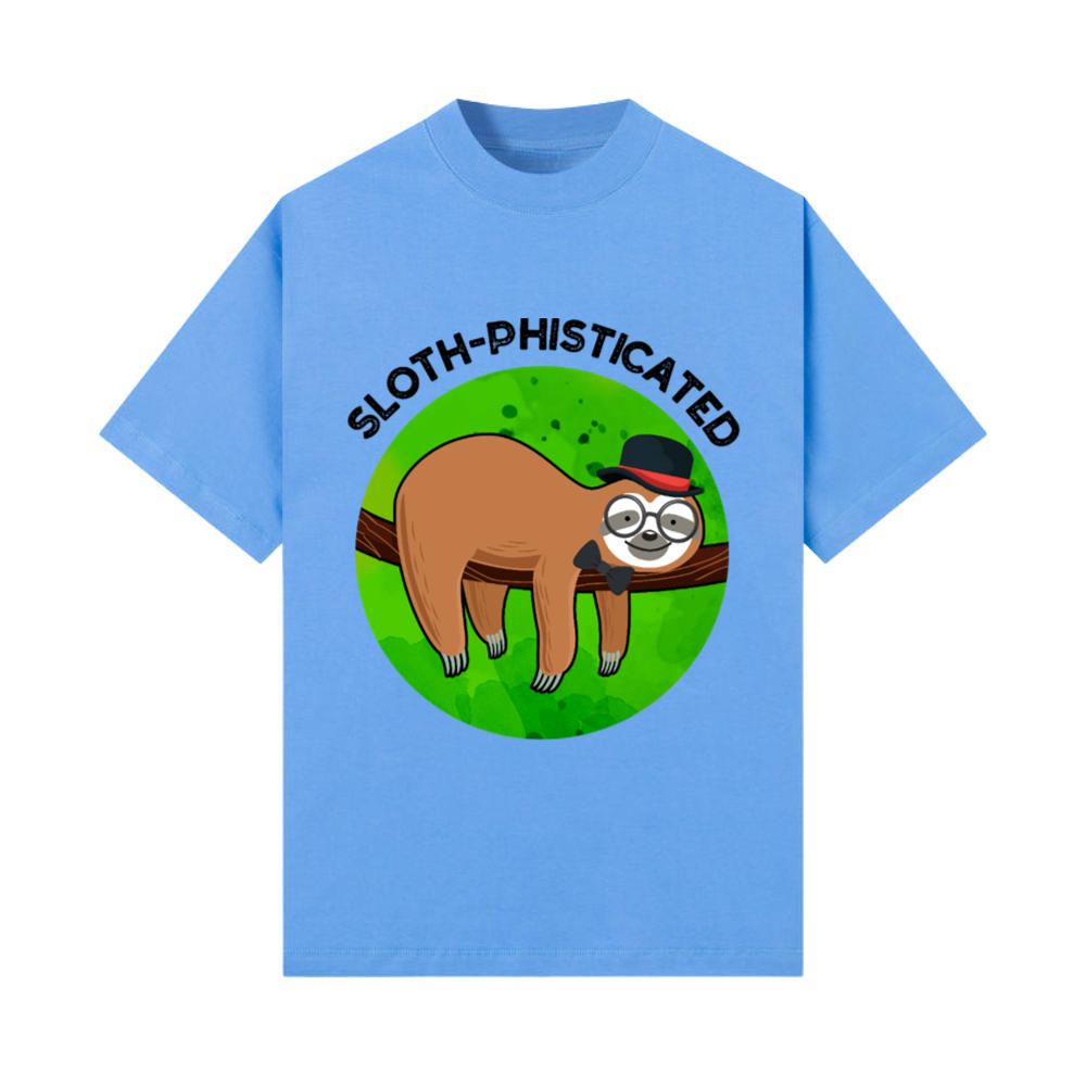 Sloth-phisticated Funny Animal Slot Pun T-Shirt