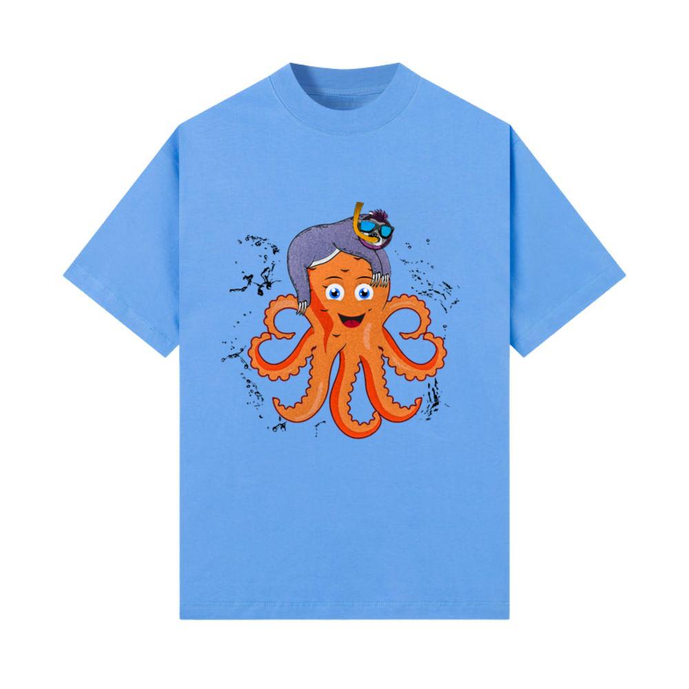 Sloth Riding An Octopus Funny Animal T-Shirt T-Shirt