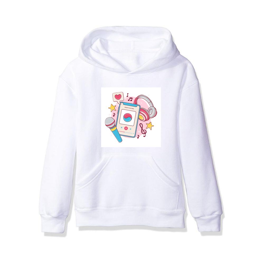 Smartphone Music with Headphones and Microphone Hoodies
