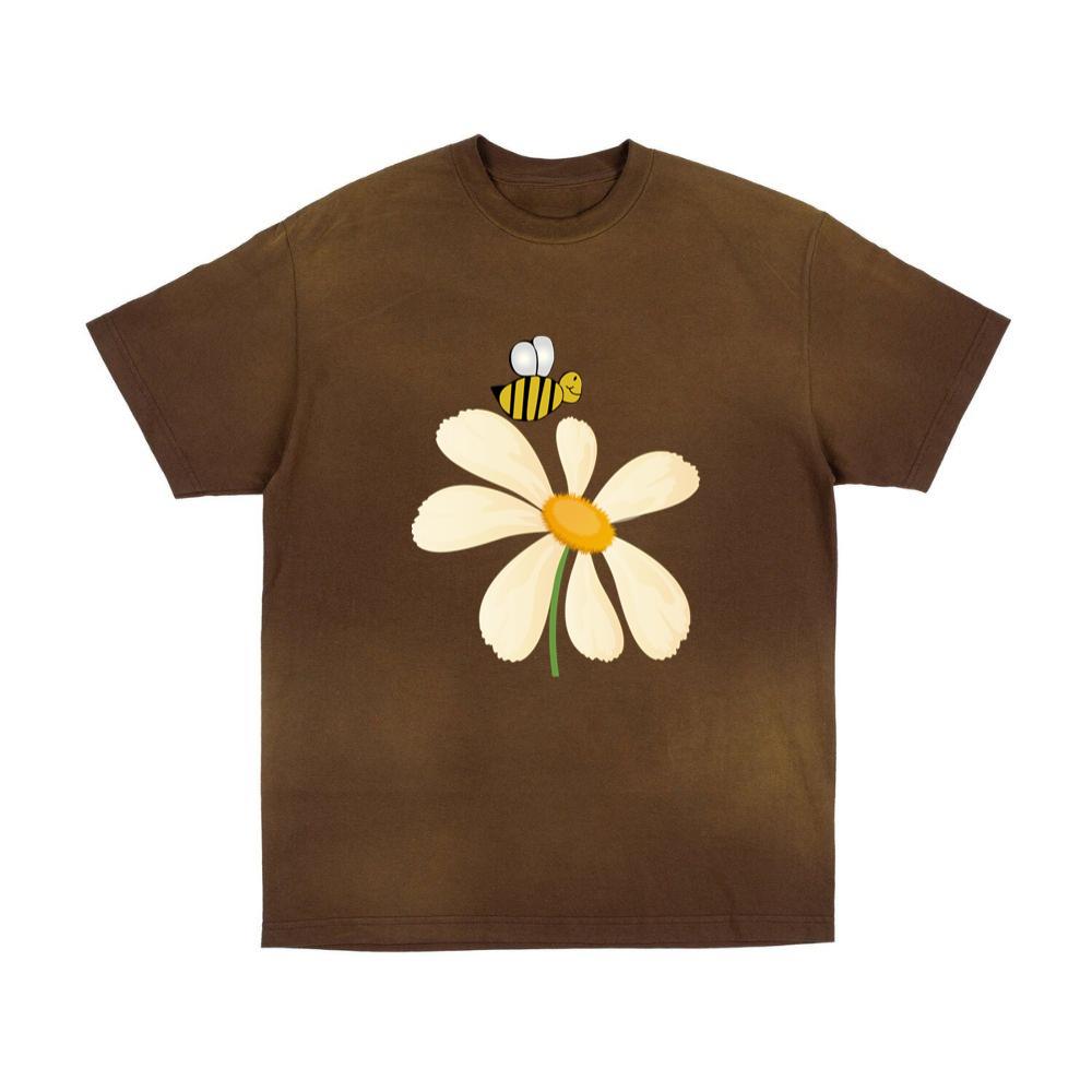 Smiling Bee Above White Flower T-Shirts