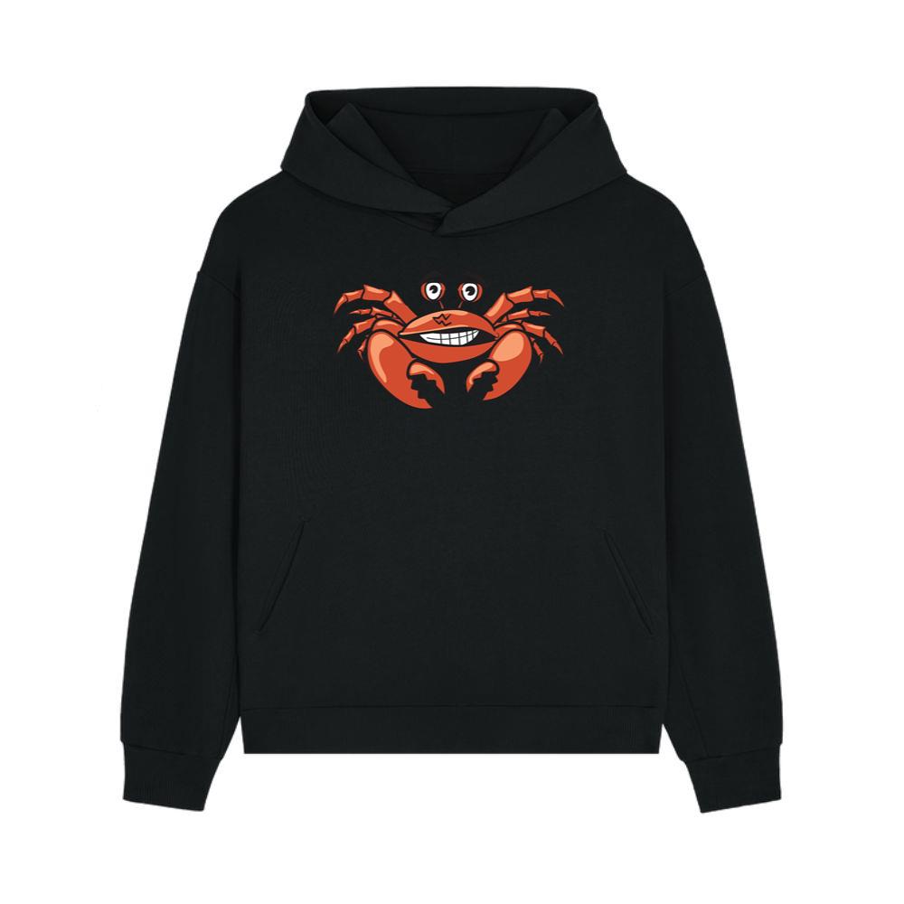Smiling Cartoon Red Crab Hoodie