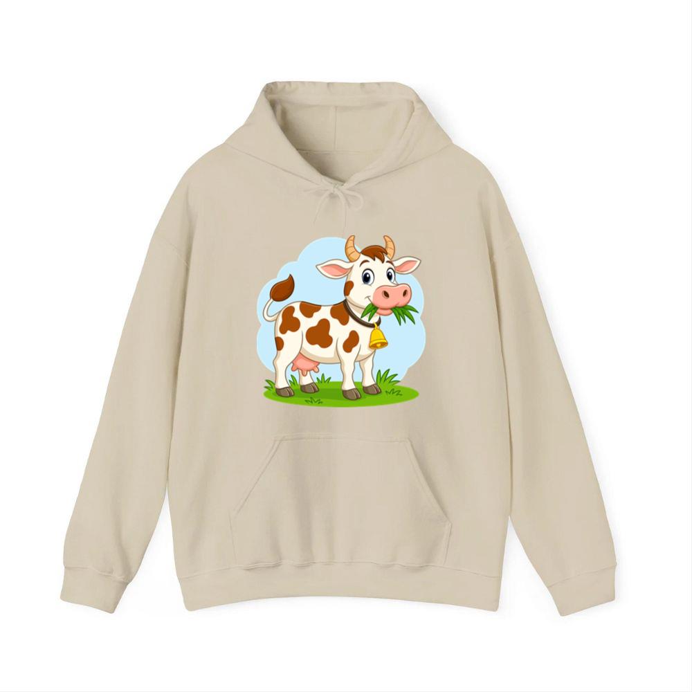 Smiling Cow Eating Grass Hoodies