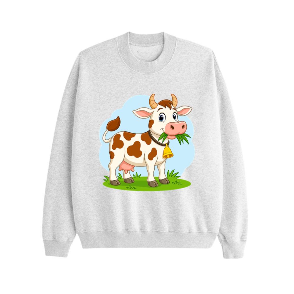 Smiling Cow Eating Grass Sweatsrhits