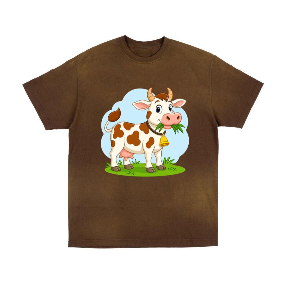 Smiling Cow Eating Grass T-Shirts