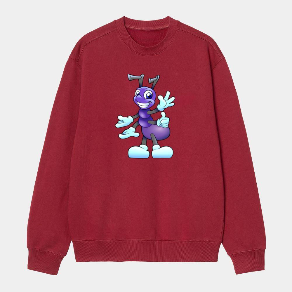 Smiling Purple Cartoon Ant Sweatshirt