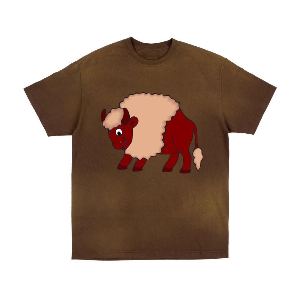 Smiling Red Cartoon Bison T-Shirts
