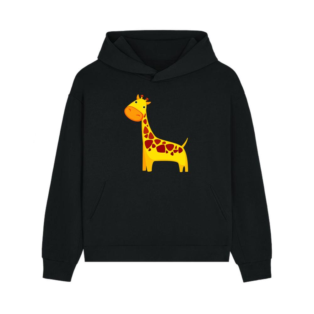 Smiling Yellow Cartoon Giraffe Hoodie