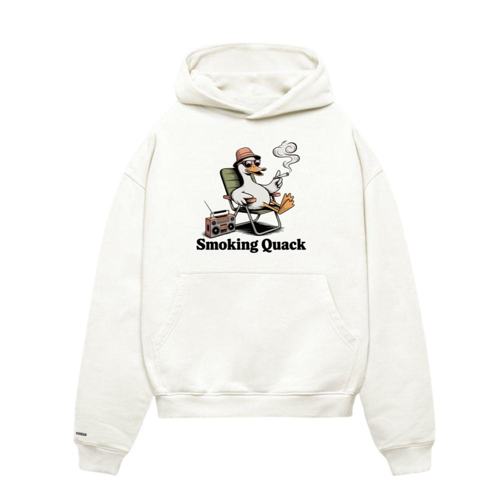 Smoking Quack Cool Duck with Radio Illustration Hoodies
