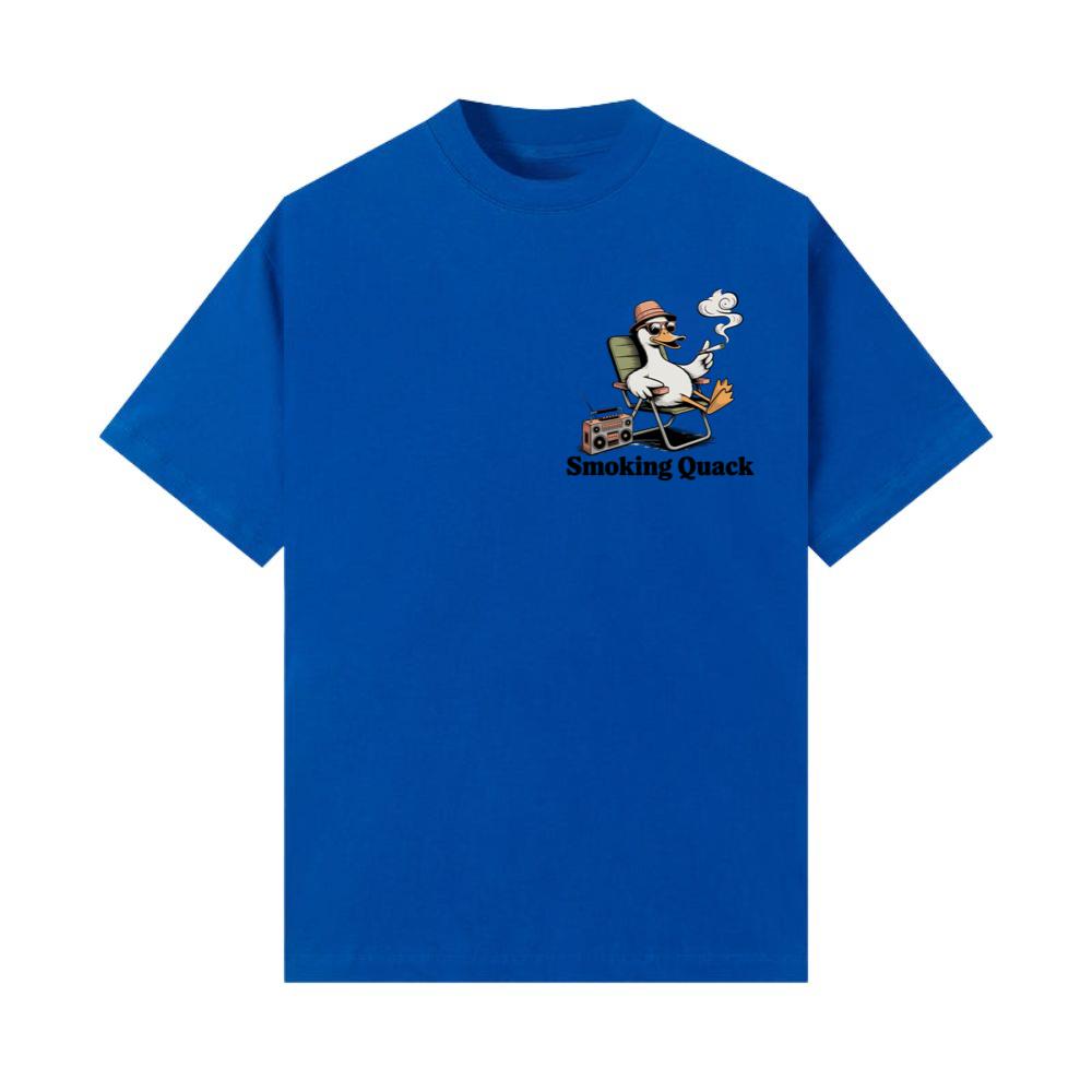 Smoking Quack Cool Duck with Radio Illustration T-Shirt