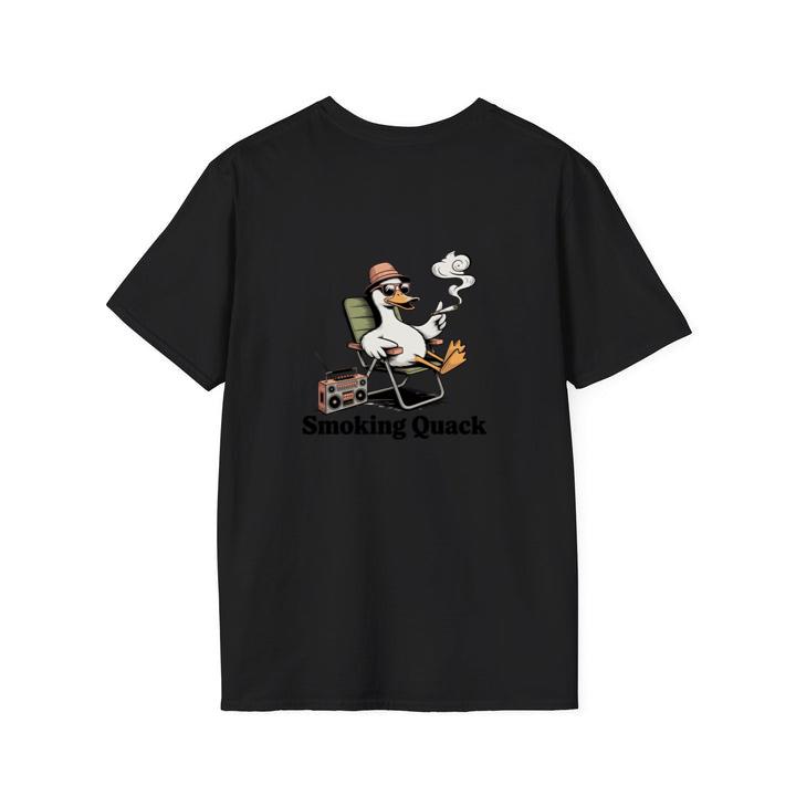 Smoking Quack Cool Duck with Radio Illustration T-Shirt