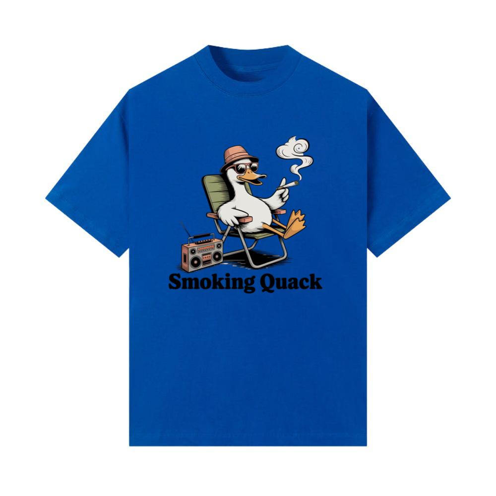 Smoking Quack Cool Duck with Radio Illustration T-Shirt