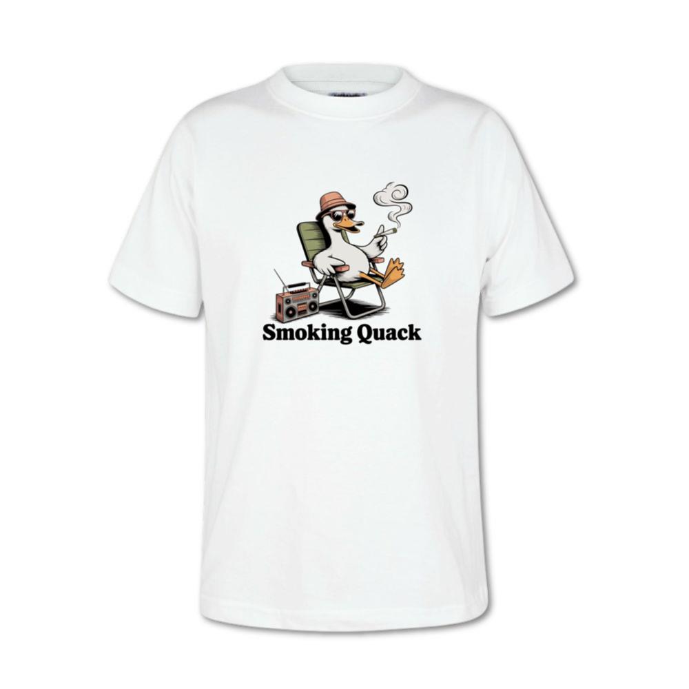 Smoking Quack Cool Duck with Radio Illustration T-Shirts