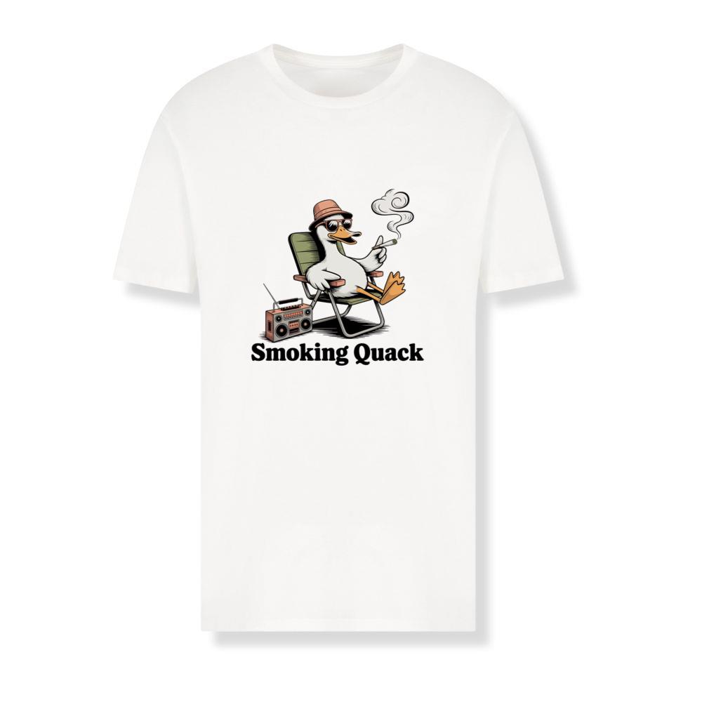 Smoking Quack Cool Duck with Radio Illustration T-Shirts