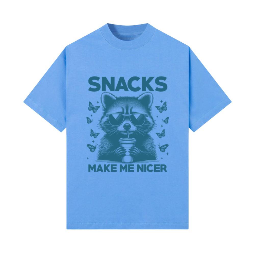 Snacks Make Me Nicer Raccoon Animal Sarcastic_2 T-Shirt