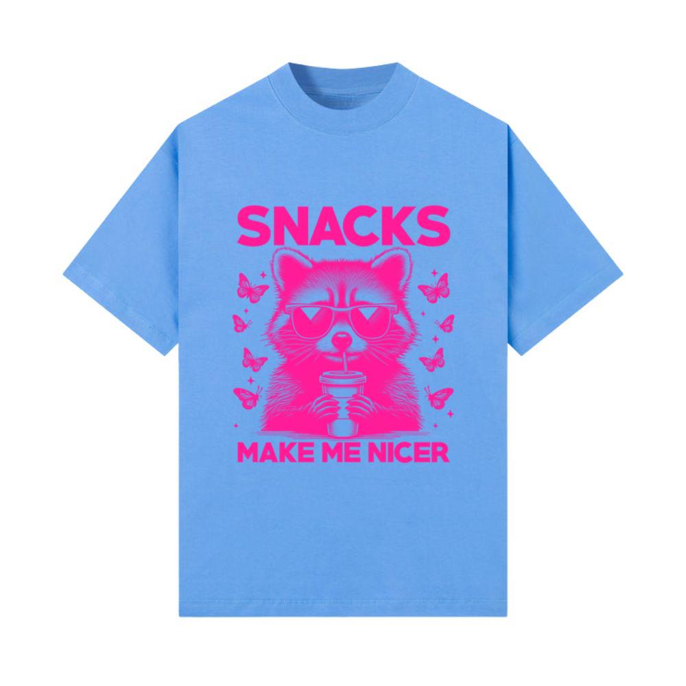 Snacks Make Me Nicer Raccoon Animal Sarcastic_3 T-Shirt