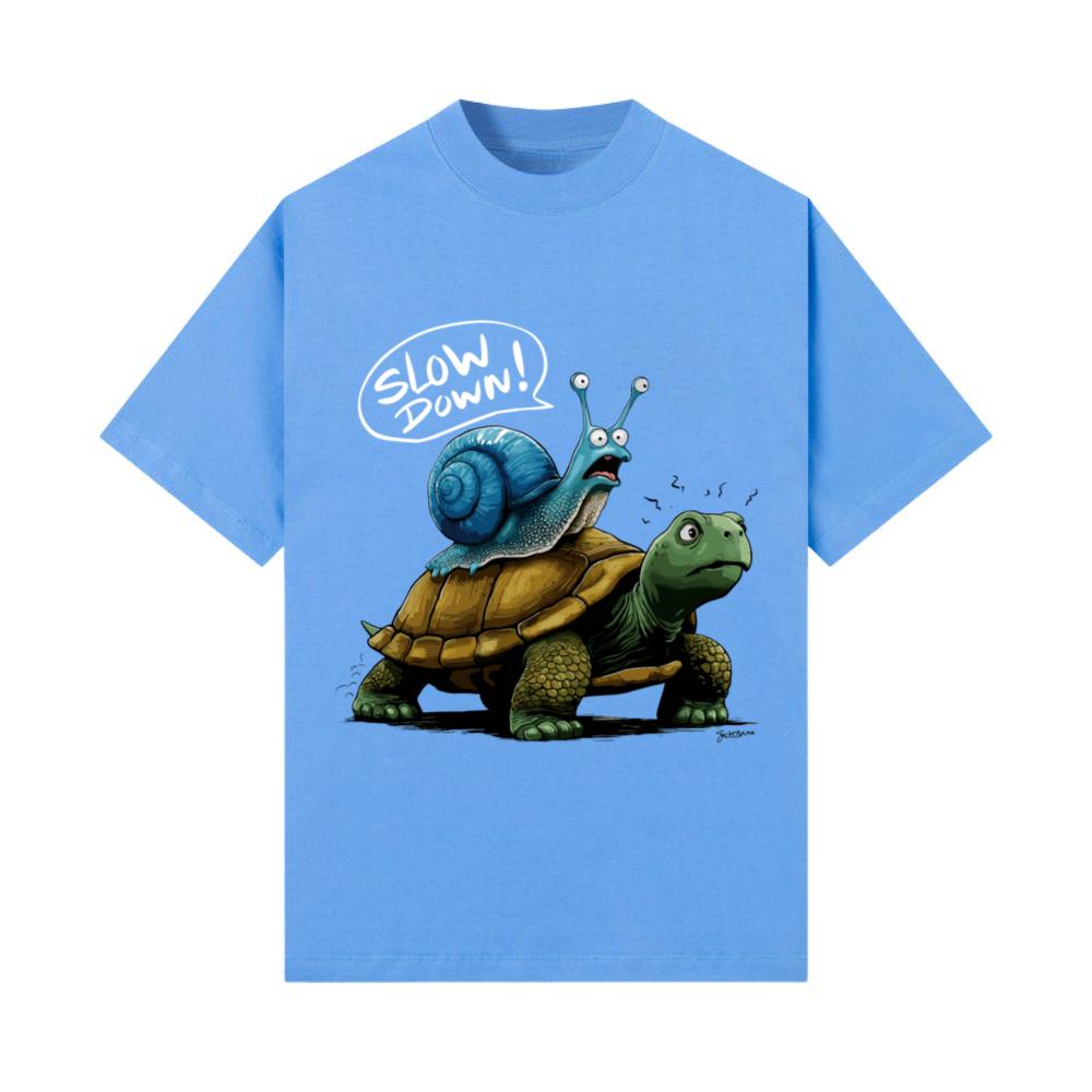 Snail Riding a Turtle Funny Animal Friends T-Shirt