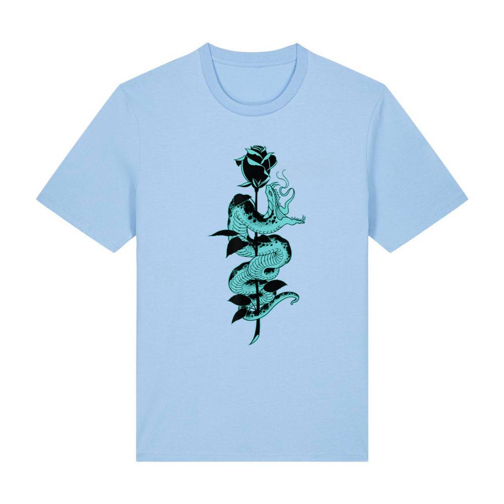 Snake and Rose Traditional Old School Tattoo art Graphic T-Shirt