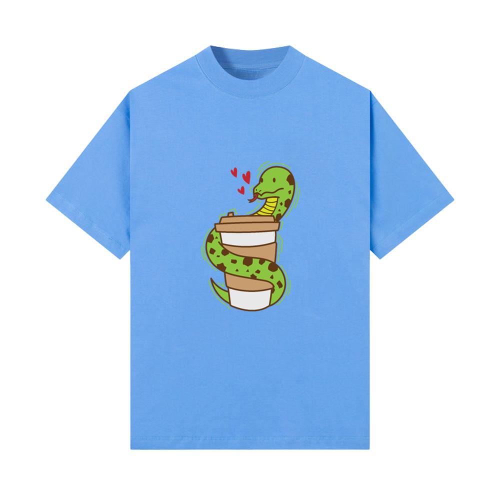Snake loves Coffee Reptile Animal Zoo T-Shirt
