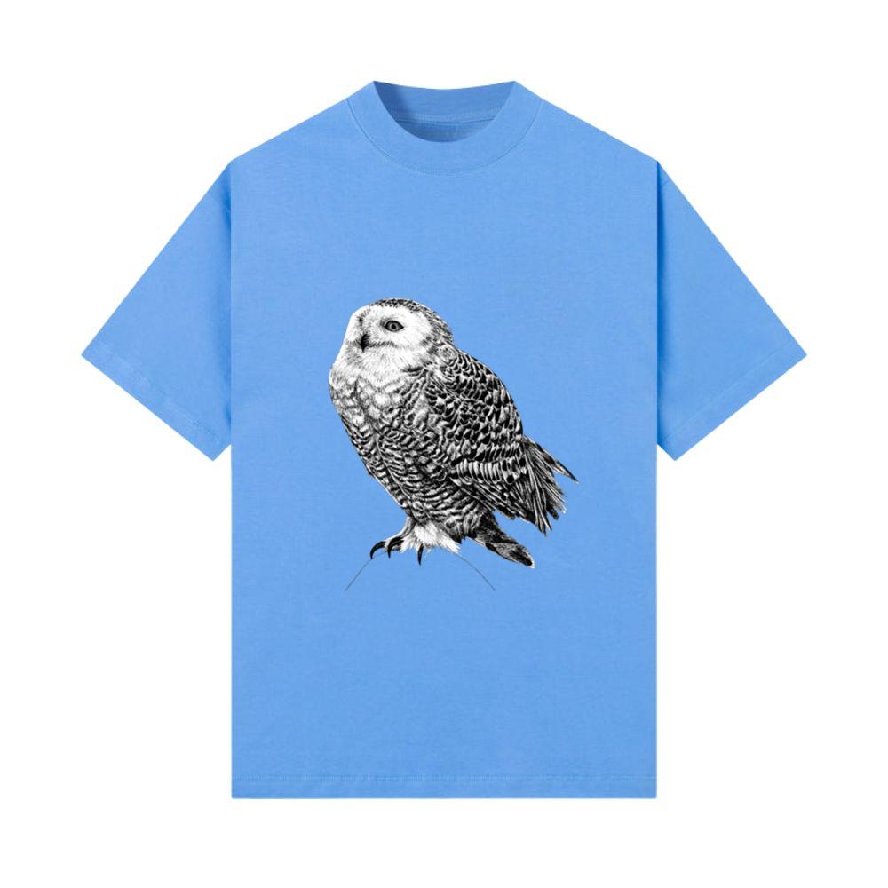 Snowy Owl - black and white animal illustration T-Shirt