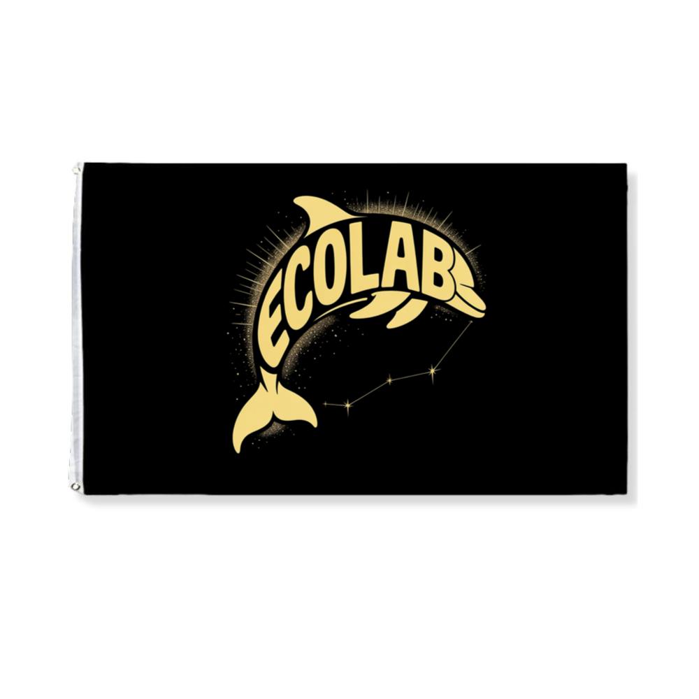 Solar Dolphin Vintage Graphic Design for Positive Energy Lovers Flat