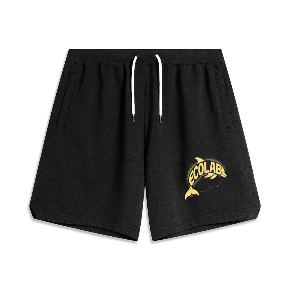 Solar Dolphin Vintage Graphic Design for Positive Energy Lovers Men's Basketball Shorts