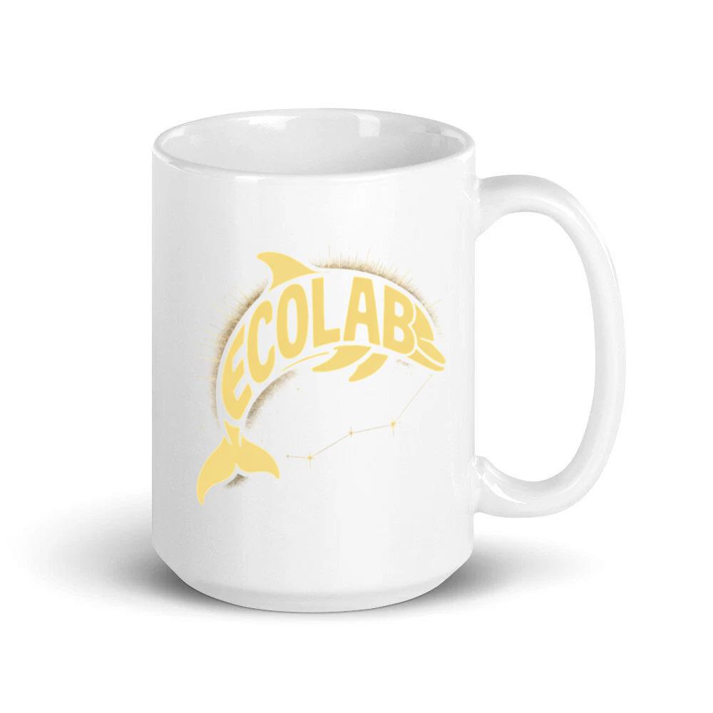 Solar Dolphin Vintage Graphic Design for Positive Energy Lovers Mug