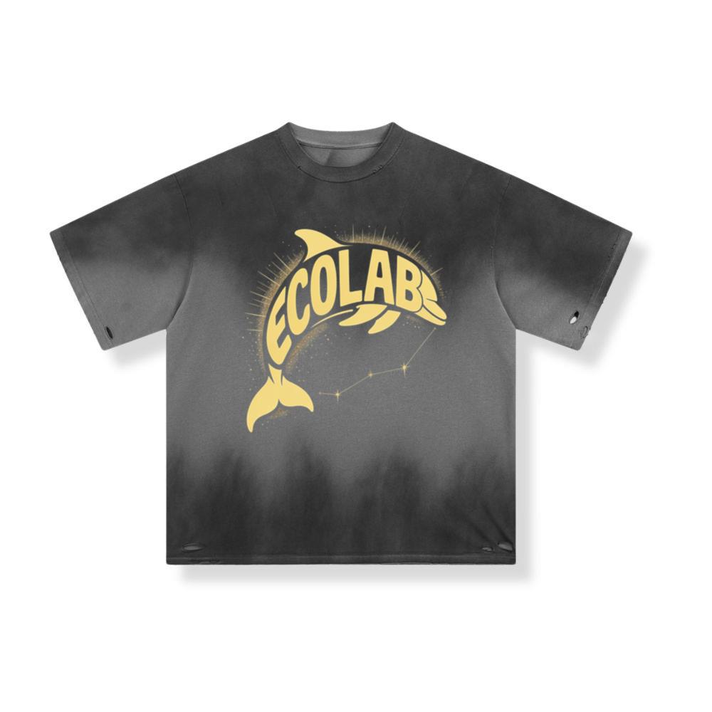 Solar Dolphin Vintage Graphic Design for Positive Energy Lovers T-Shirt