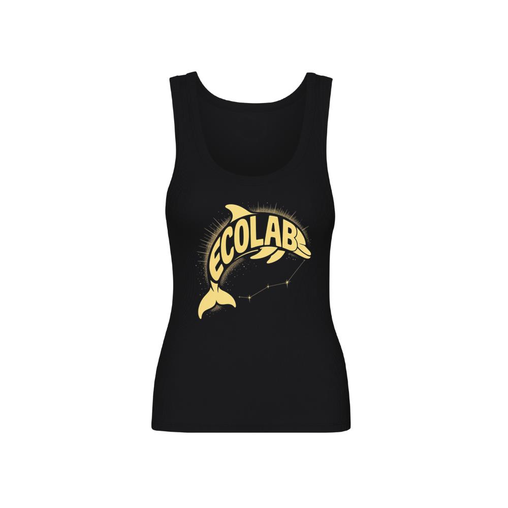 Solar Dolphin Vintage Graphic Design for Positive Energy Lovers Tank Top