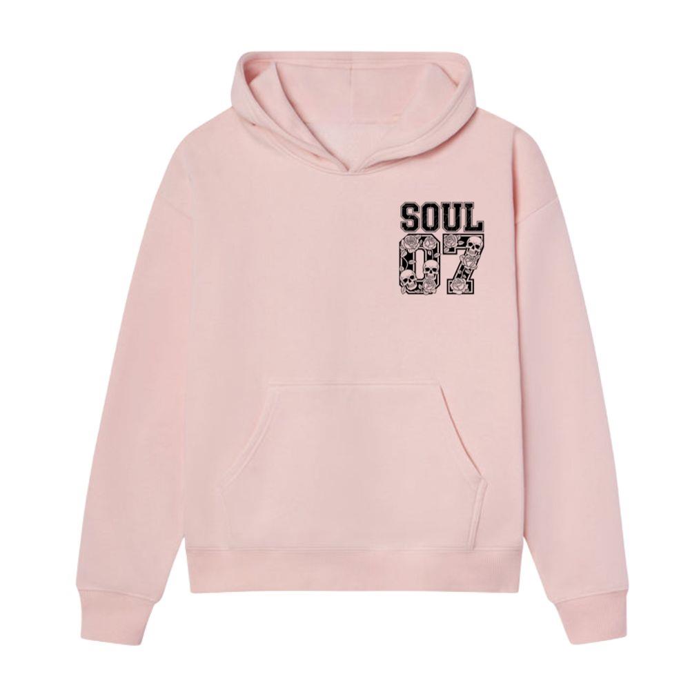 Soul 07 Skull Number Retro Street Graphic Hoodie