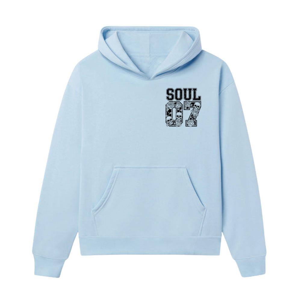 Soul 07 Skull Number Retro Street Graphic Hoodie