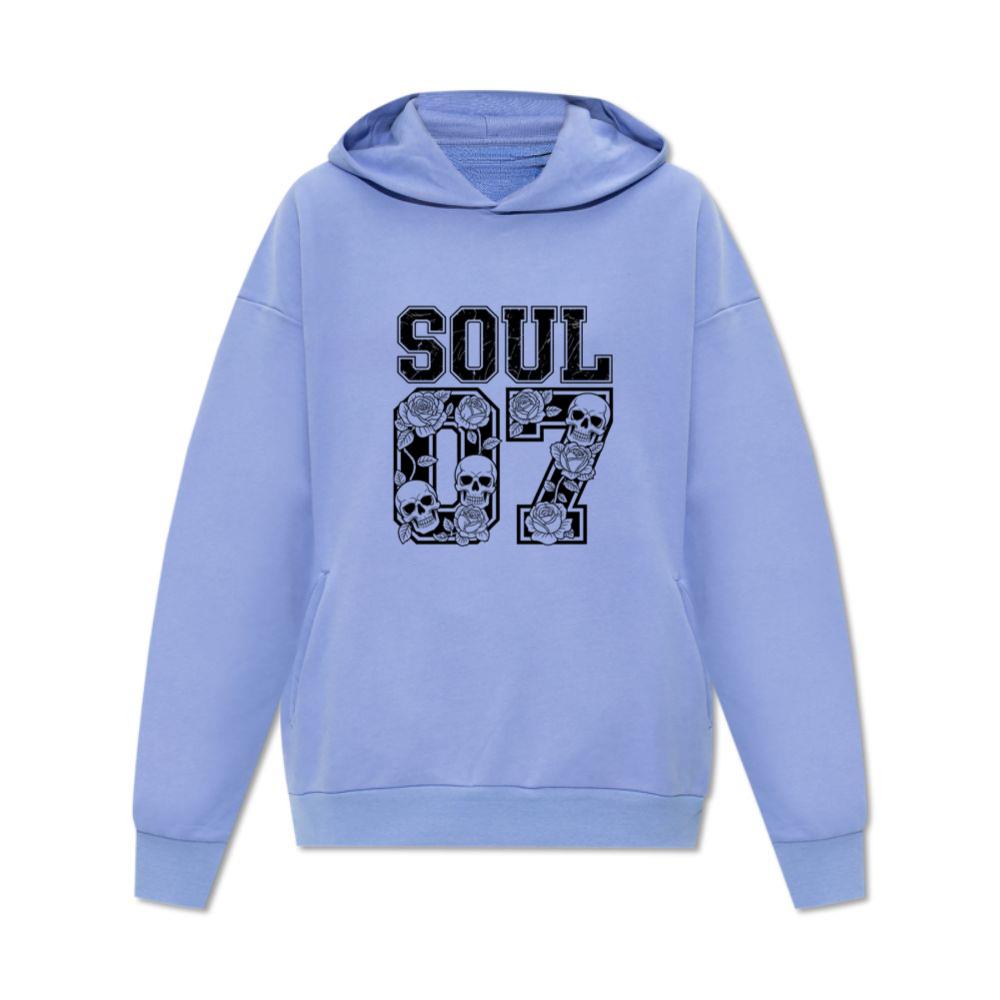 Soul 07 Skull Number Retro Street Graphic Hoodie