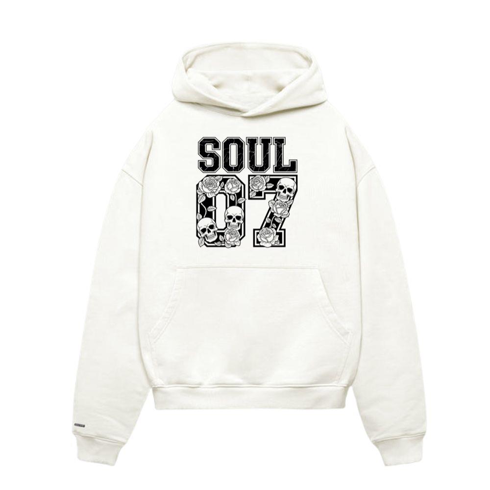 Soul 07 Skull Number Retro Street Graphic Hoodie