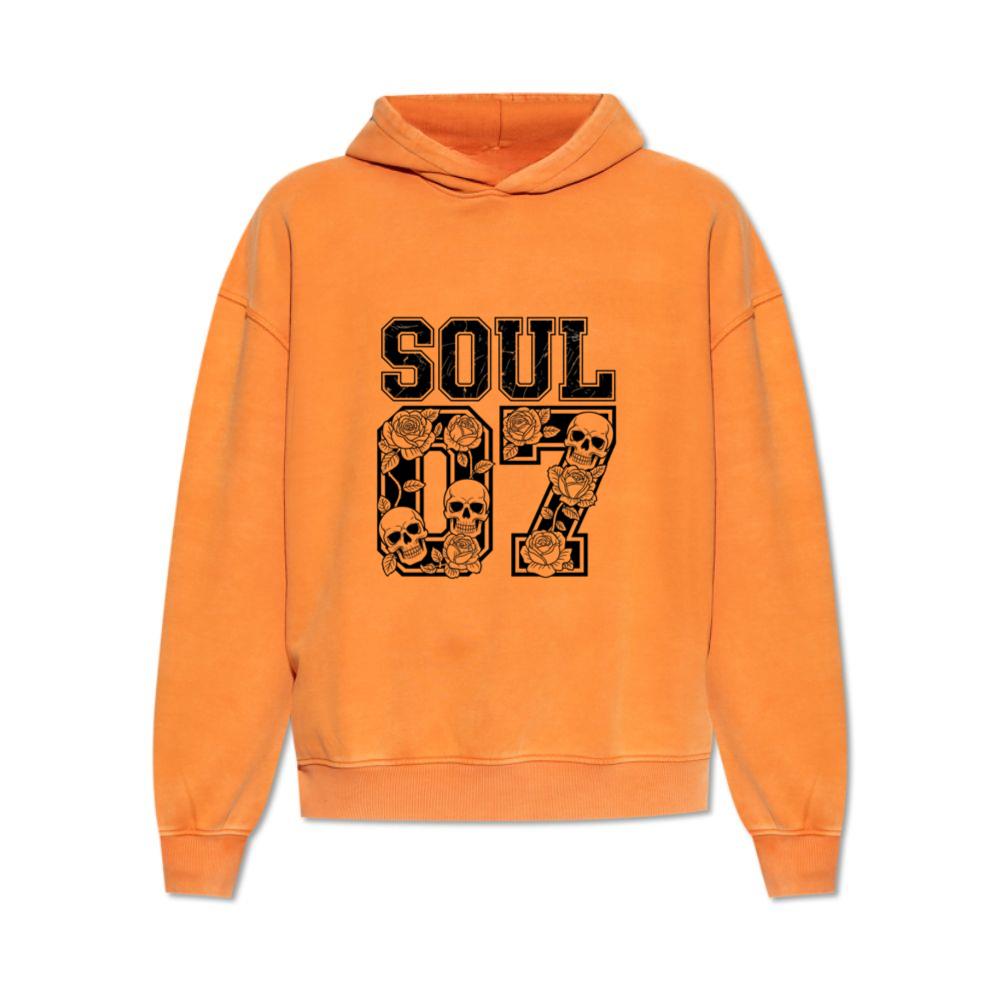 Soul 07 Skull Number Retro Street Graphic Hoodie