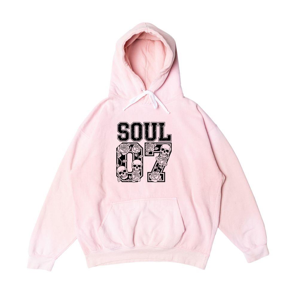 Soul 07 Skull Number Retro Street Graphic Hoodie