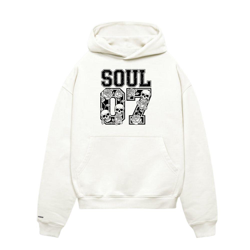 Soul 07 Skull Number Retro Street Graphic Hoodies