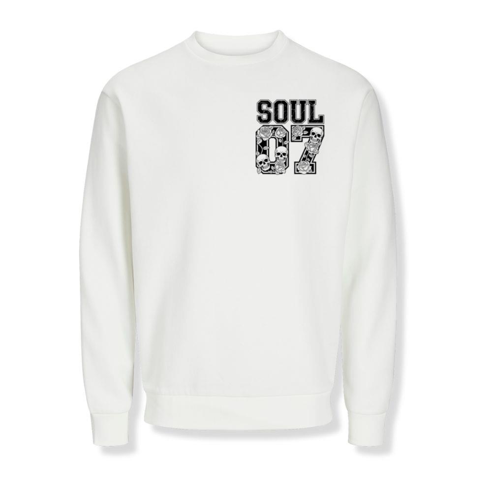 Soul 07 Skull Number Retro Street Graphic Sweatshirts