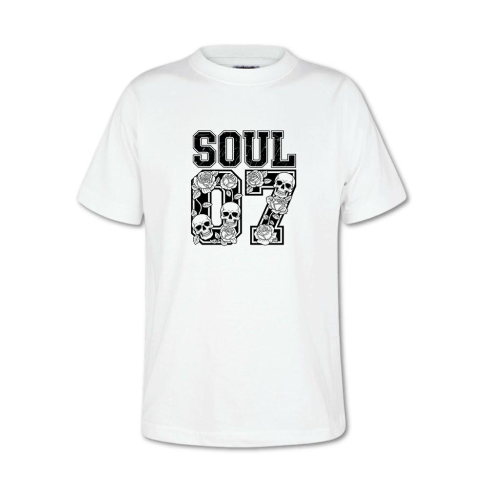 Soul 07 Skull Number Retro Street Graphic T-Shirt