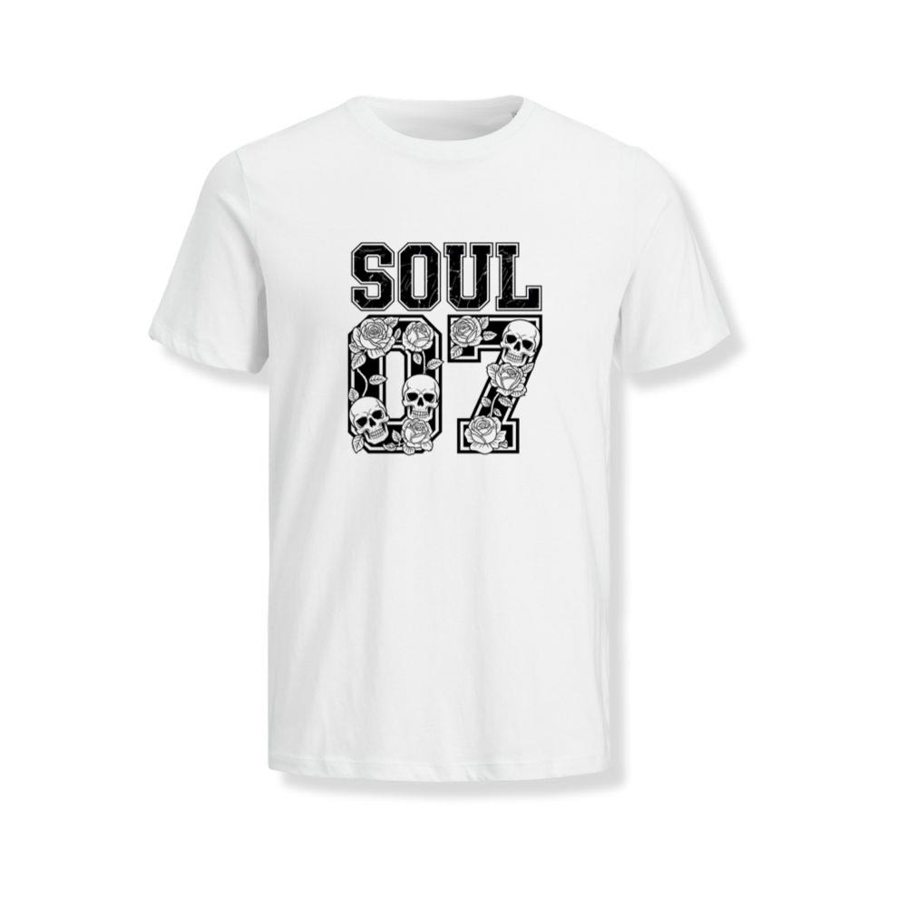 Soul 07 Skull Number Retro Street Graphic T-Shirt