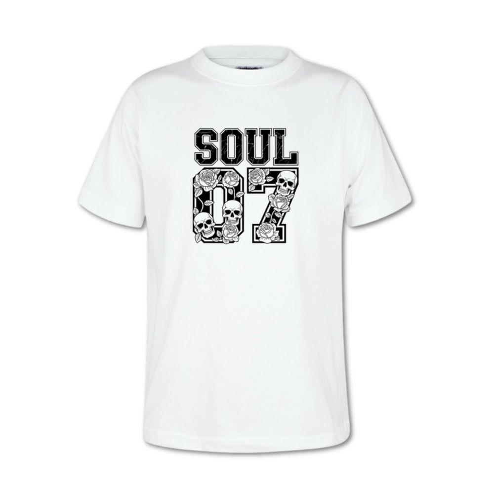 Soul 07 Skull Number Retro Street Graphic T-Shirts