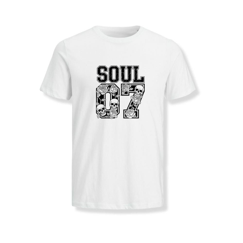 Soul 07 Skull Number Retro Street Graphic T-Shirts